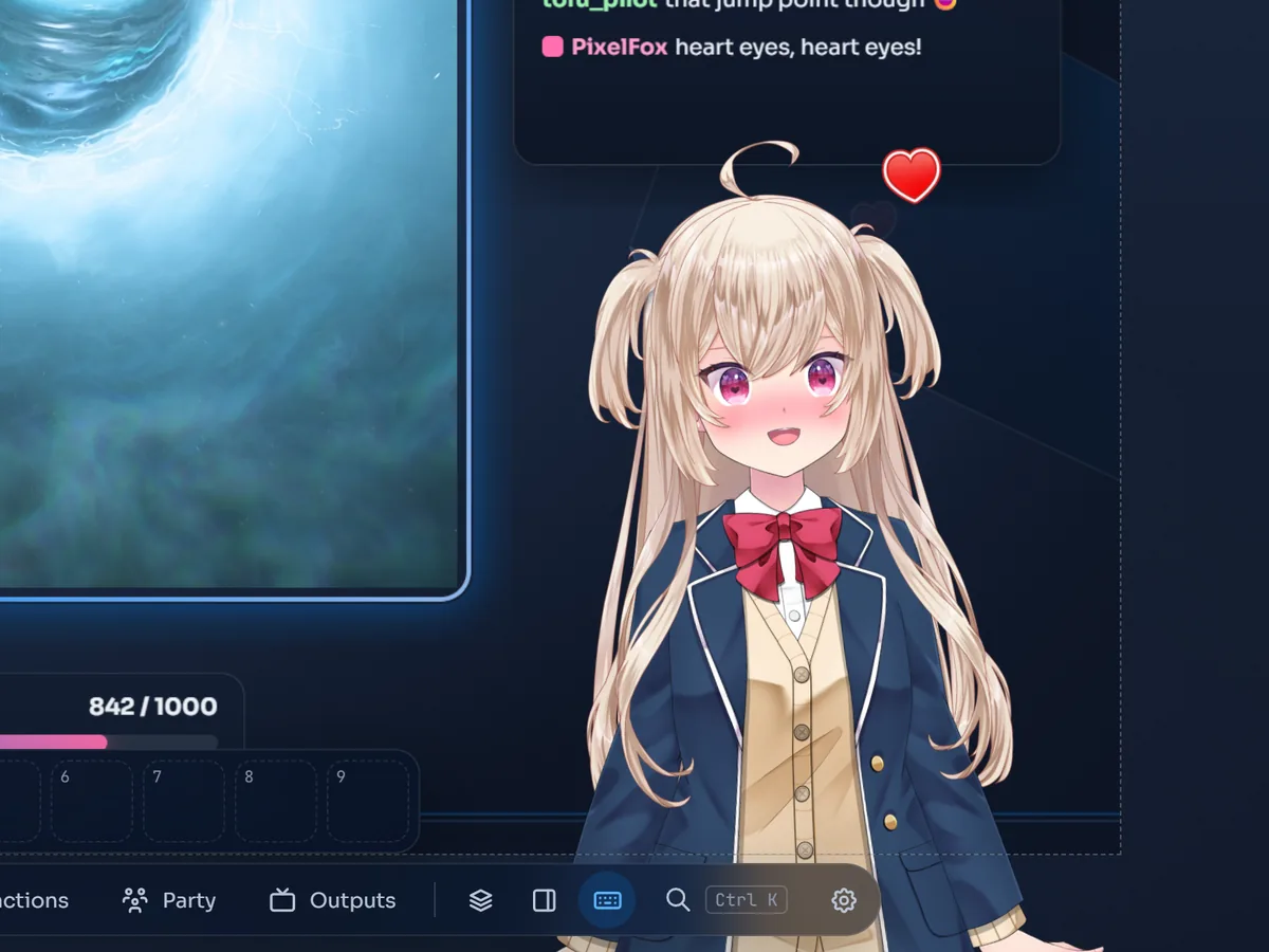 La même scène avec l’interface