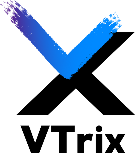 VTrix vertical logo, black